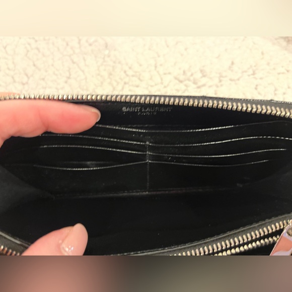 YSL Monogram Black Quilted Leather Zip-Around Wallet - Picture 10 of 14